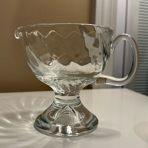 Vintage Clear Glass Gravy or Sauce Boat Pedestal Footed